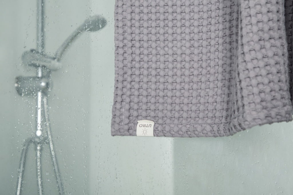 Вафельное полотенце серое. Фото 9.